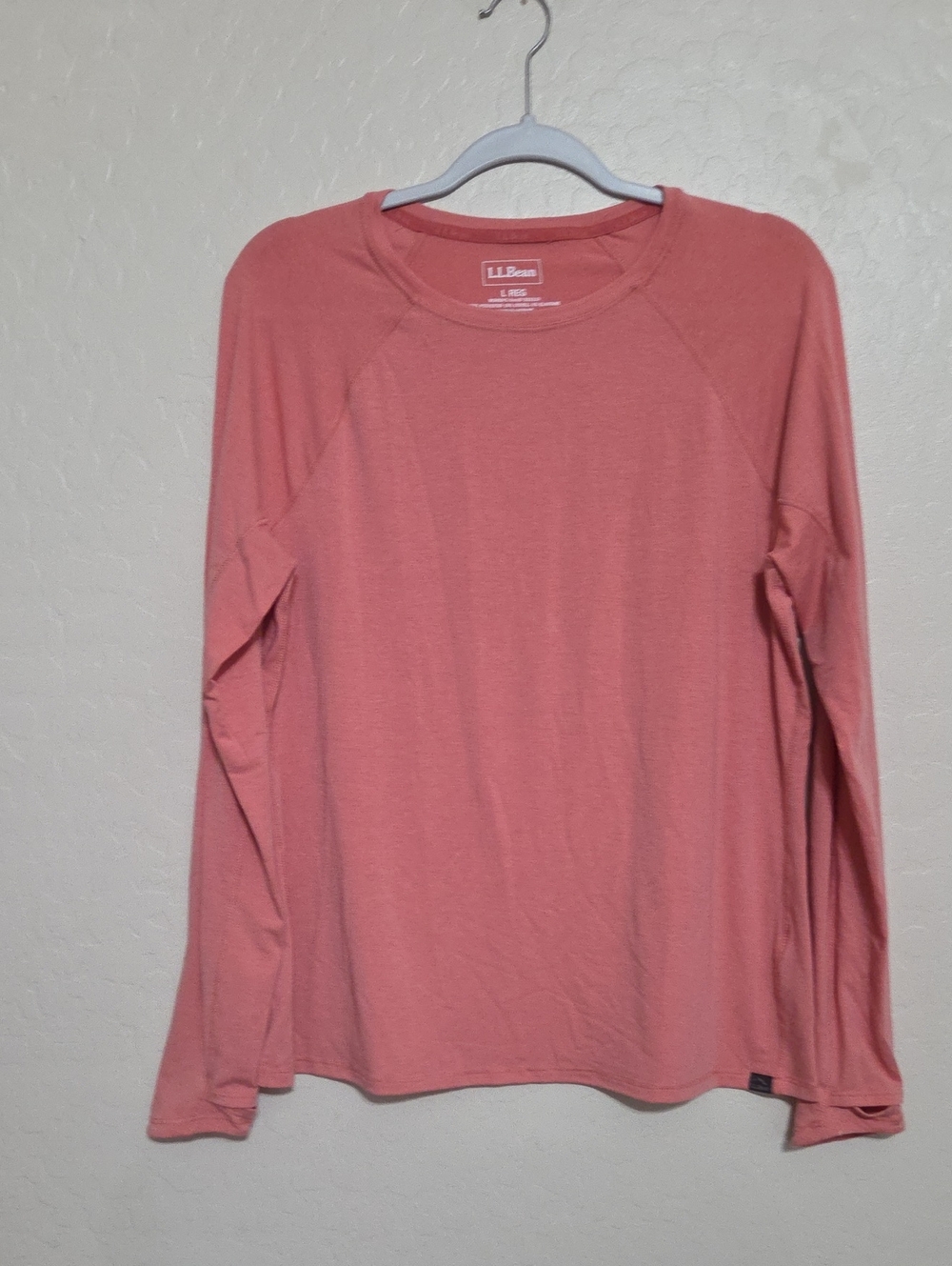 L.L. Bean Men’s Long-Sleeve Crew Shirt - Coral Pink